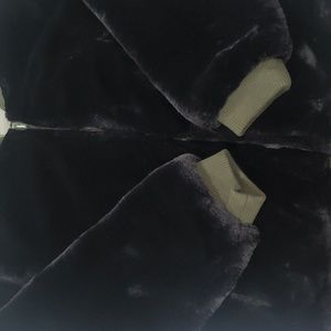 Heurueh Reversable Satin/Faux Fur Bomber Jacket